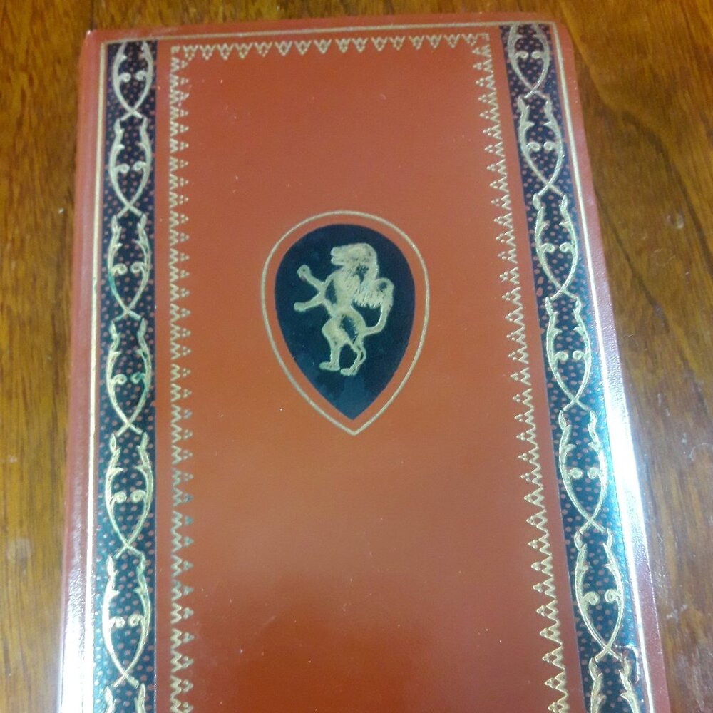 Vintage Leather Daily Planner Organizer Diary Address Book Embossed Lion 50s